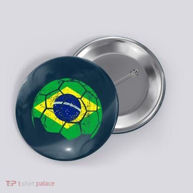 Brazil Soccer Ball Flag Jersey Button