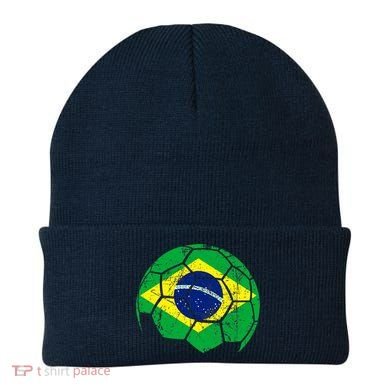 Brazil Soccer Ball Flag Jersey Beanie