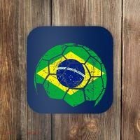 Brazil Soccer Ball Flag Jersey Coaster thumb 0