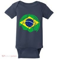 Brazil Soccer Ball Flag Jersey Baby Bodysuit thumb 0