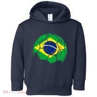 Brazil Soccer Ball Flag Jersey Toddler Hoodie thumb 0