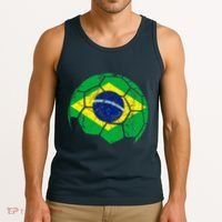 Brazil Soccer Ball Flag Jersey Tank Top thumb 3
