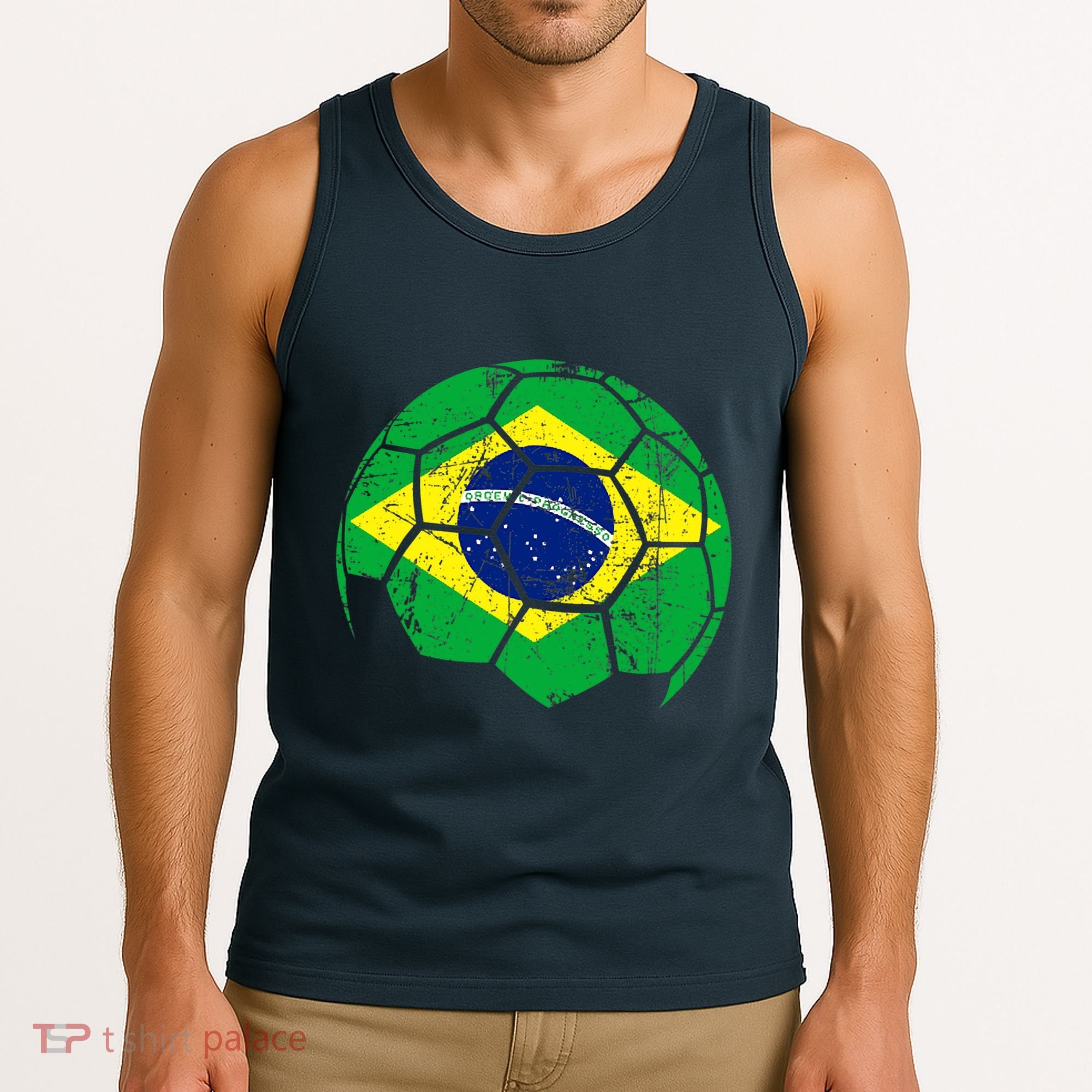 Brazil Soccer Ball Flag Jersey Tank Top