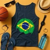Brazil Soccer Ball Flag Jersey Tank Top thumb 4
