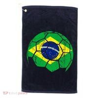 Brazil Soccer Ball Flag Jersey Golf Towel thumb 0