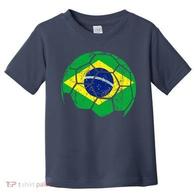 Brazil Soccer Ball Flag Jersey Toddler T-Shirt