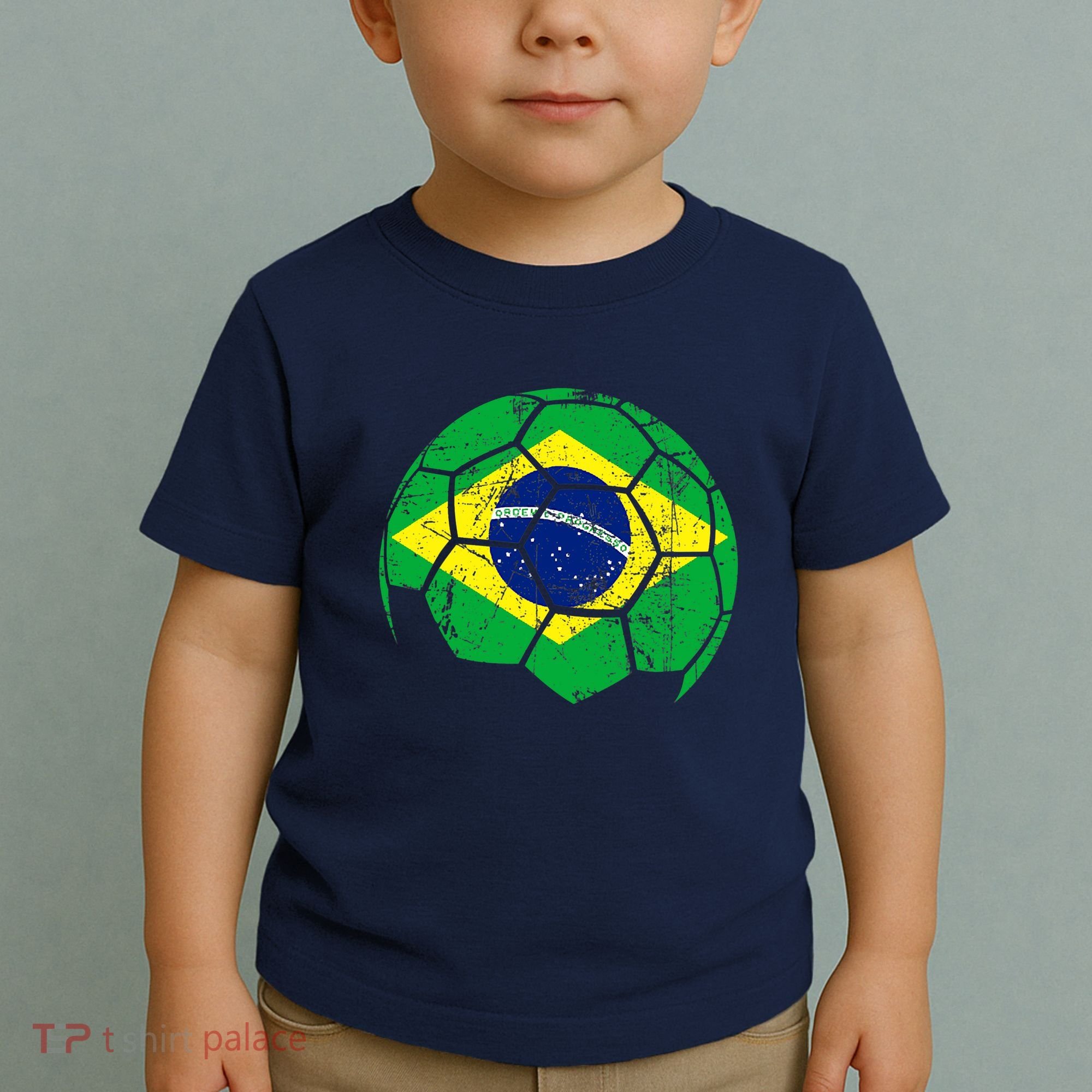 Brazil Soccer Ball Flag Jersey Toddler T-Shirt