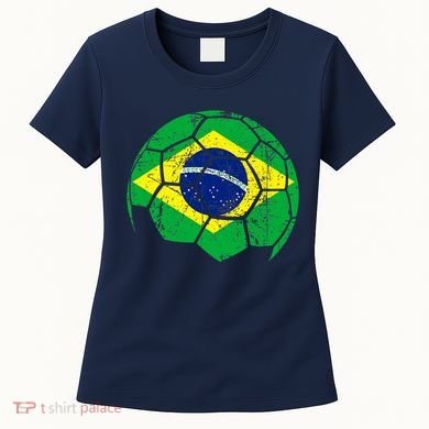 Brazil Soccer Ball Flag Jersey Women's T-Shirt
