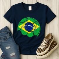 Brazil Soccer Ball Flag Jersey Women's T-Shirt thumb 3