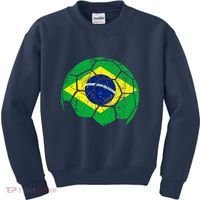 Brazil Soccer Ball Flag Jersey Kids Sweatshirt thumb 0