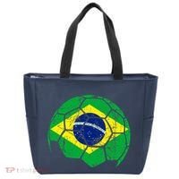 Brazil Soccer Ball Flag Jersey Tote Bag thumb 0
