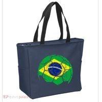 Brazil Soccer Ball Flag Jersey Tote Bag thumb 2