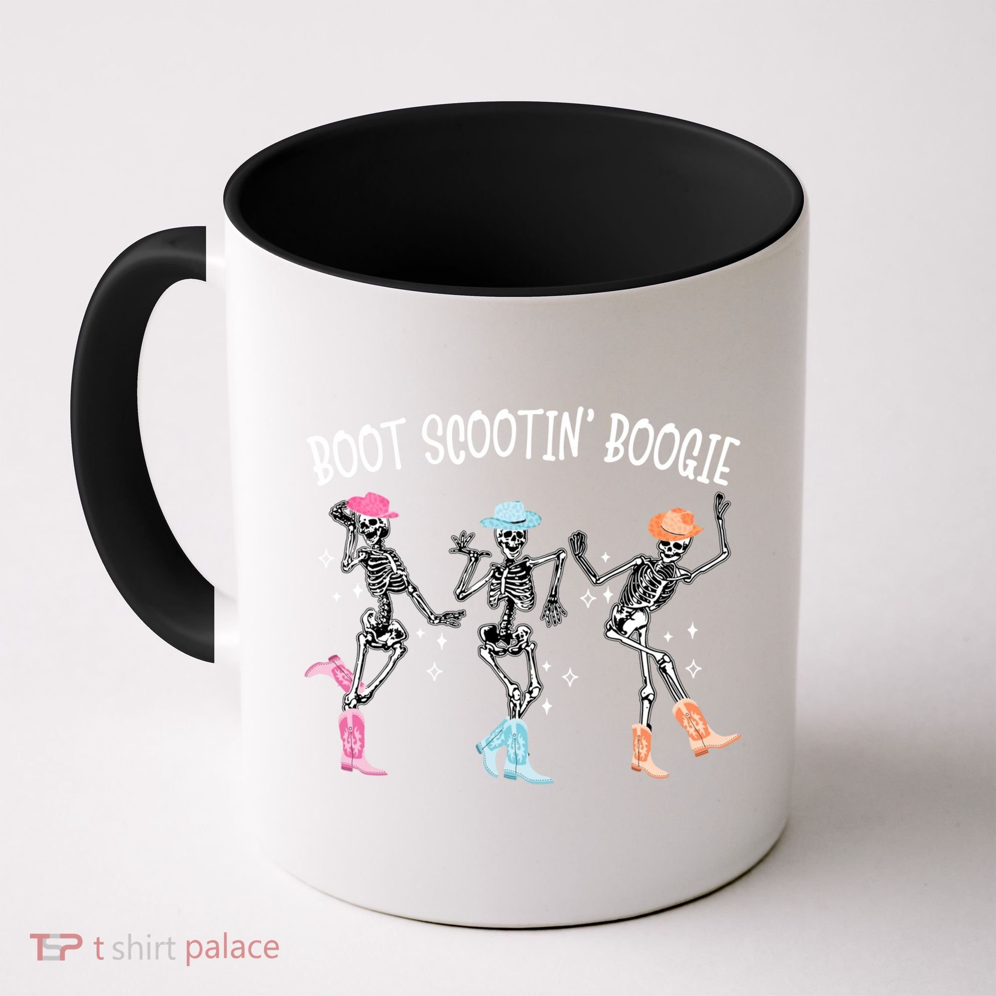 Boot Scootin Boogie Retro Western Skeleton Dancing Cow Gift Coffee Mug