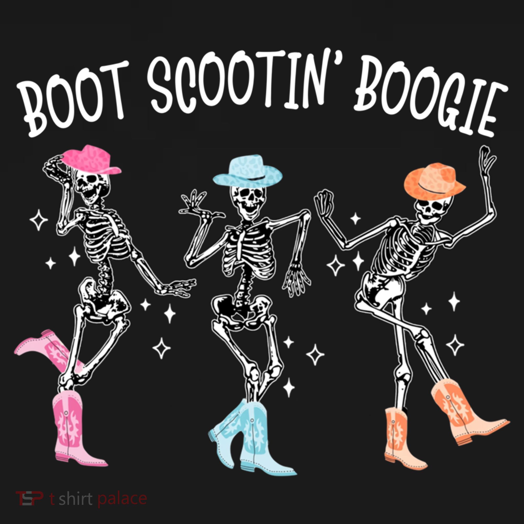 Boot Scootin Boogie Retro Western Skeleton Dancing Cow Gift Pajama Set