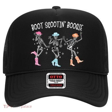 Boot Scootin Boogie Retro Western Skeleton Dancing Cow Gift Hat