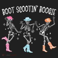 Boot Scootin Boogie Retro Western Skeleton Dancing Cow Gift Hat thumb 2