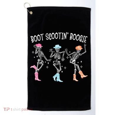Boot Scootin Boogie Retro Western Skeleton Dancing Cow Gift Golf Towel