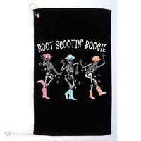 Boot Scootin Boogie Retro Western Skeleton Dancing Cow Gift Golf Towel thumb 0