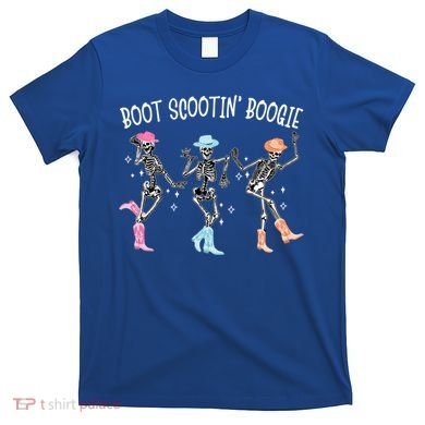 Boot Scootin Boogie Retro Western Skeleton Dancing Cow Gift T-Shirt