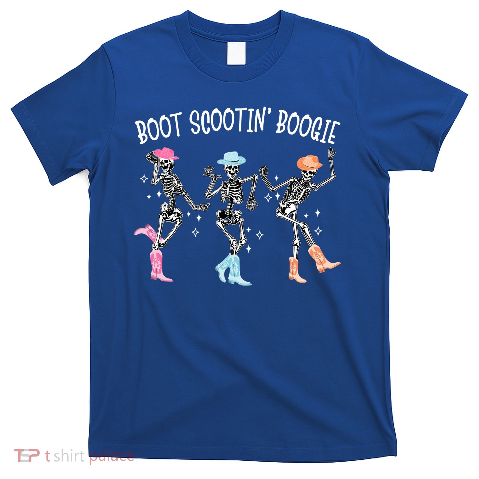 Boot Scootin Boogie Retro Western Skeleton Dancing Cow Gift T-Shirt