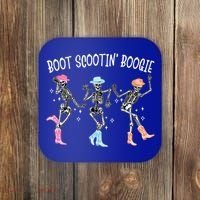 Boot Scootin Boogie Retro Western Skeleton Dancing Cow Gift Coaster thumb 0