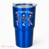 Boot Scootin Boogie Retro Western Skeleton Dancing Cow Gift Tumbler thumb 0