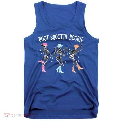 Boot Scootin Boogie Retro Western Skeleton Dancing Cow Gift Tank Top