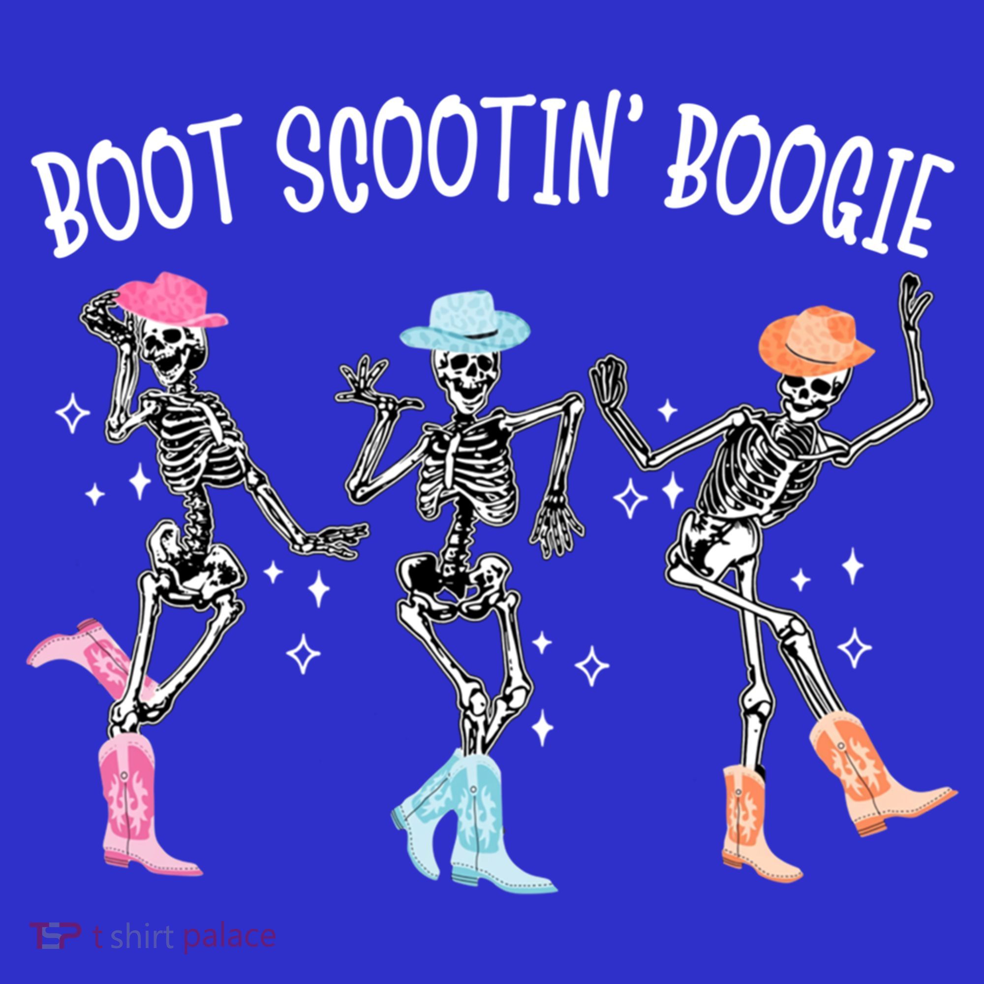 Boot Scootin Boogie Retro Western Skeleton Dancing Cow Gift Women's T-Shirt