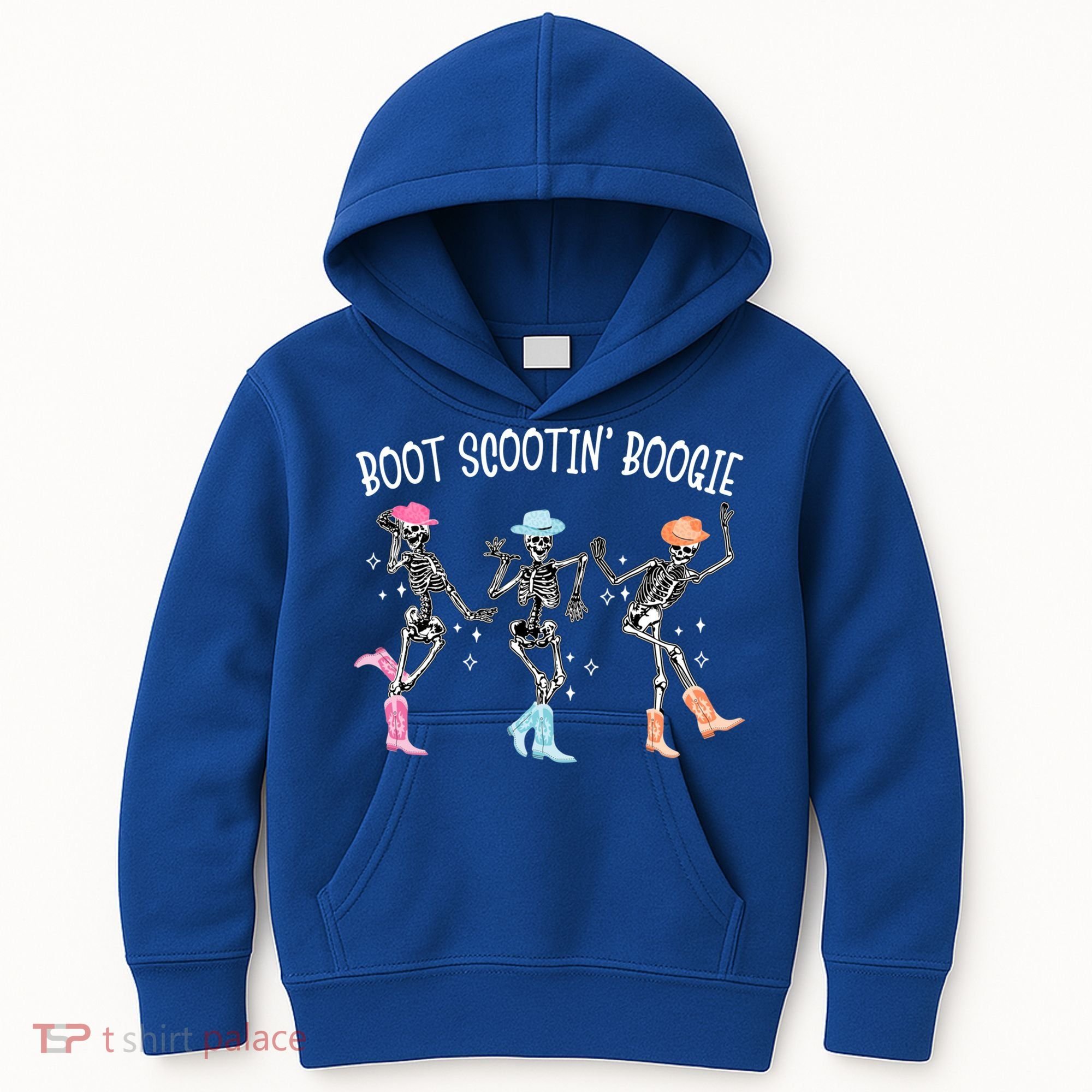 Boot Scootin Boogie Retro Western Skeleton Dancing Cow Gift Kids Hoodie