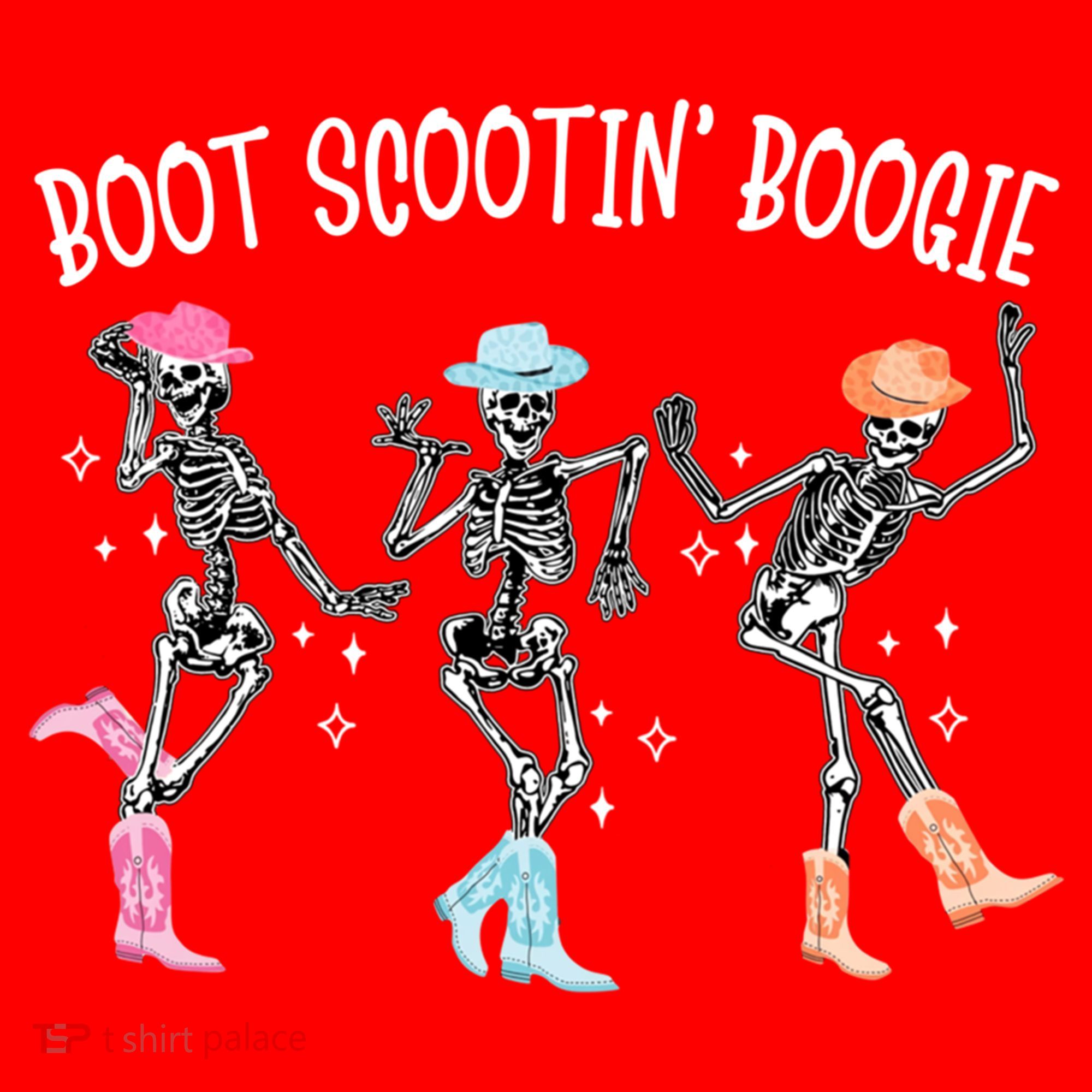 Boot Scootin Boogie Retro Western Skeleton Dancing Cow Gift Santa Hat