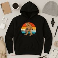 Bigfoot Sasquatch Bbq Retro Barbecue Grilling Hoodie thumb 3