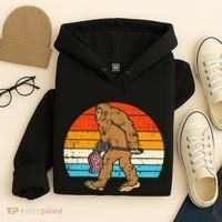 Bigfoot Sasquatch Bbq Retro Barbecue Grilling Hoodie thumb 4