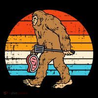 Bigfoot Sasquatch Bbq Retro Barbecue Grilling Women's Hoodie thumb 2