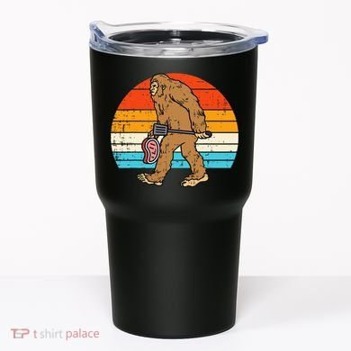 Bigfoot Sasquatch Bbq Retro Barbecue Grilling Tumbler