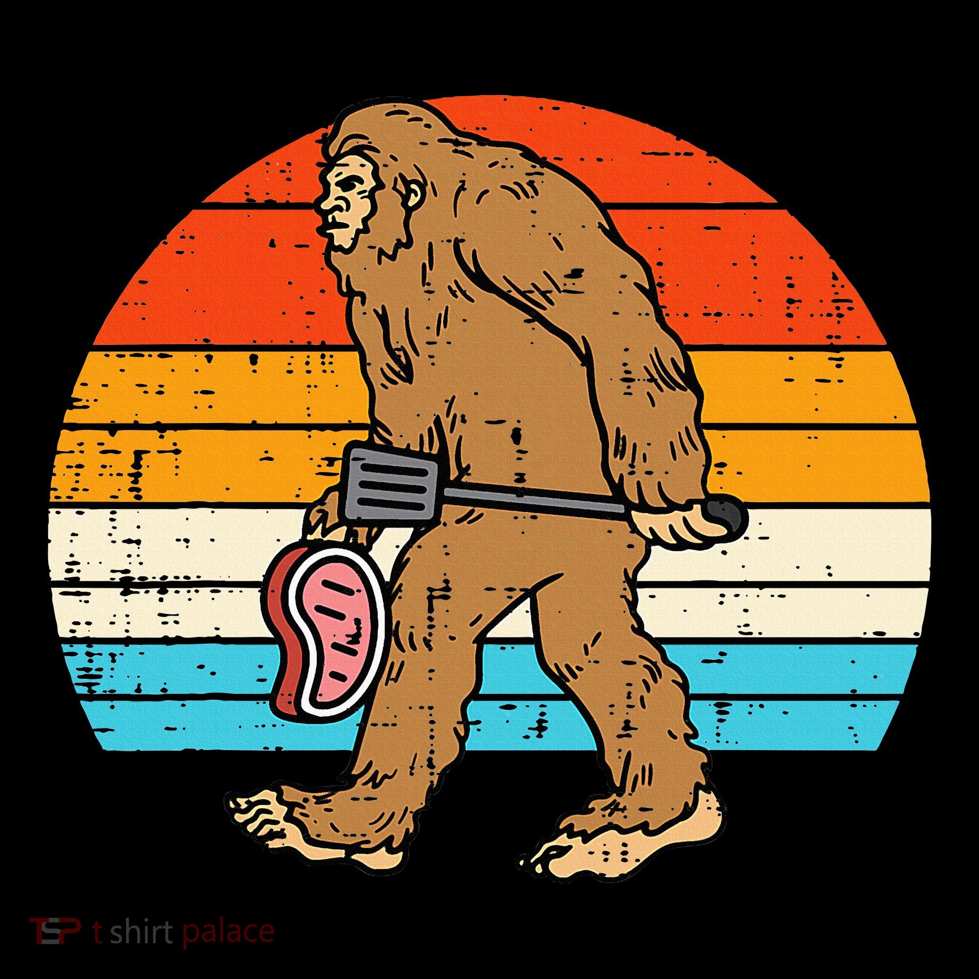 Bigfoot Sasquatch Bbq Retro Barbecue Grilling Women's Tank Top