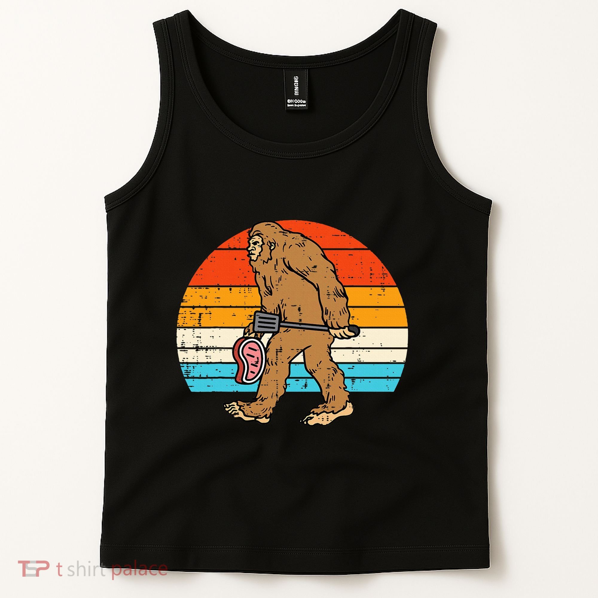 Bigfoot Sasquatch Bbq Retro Barbecue Grilling Tank Top