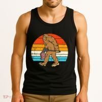Bigfoot Sasquatch Bbq Retro Barbecue Grilling Tank Top thumb 3