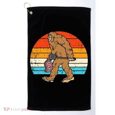 Bigfoot Sasquatch Bbq Retro Barbecue Grilling Golf Towel