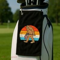 Bigfoot Sasquatch Bbq Retro Barbecue Grilling Golf Towel thumb 2