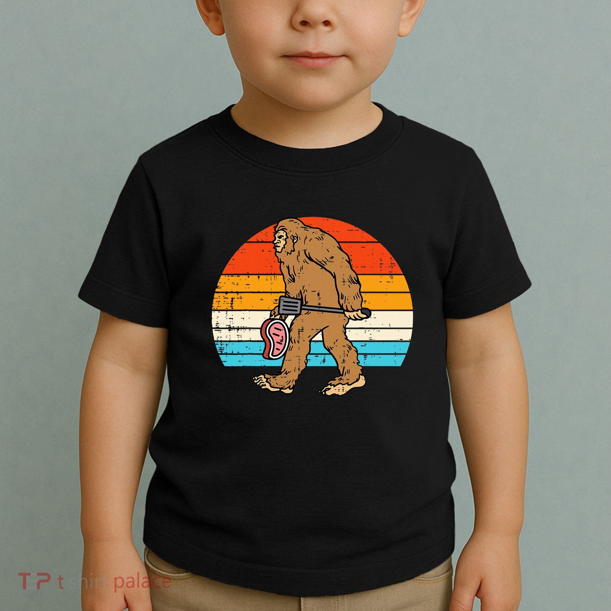 Bigfoot Sasquatch Bbq Retro Barbecue Grilling Toddler T-Shirt