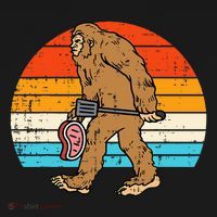 Bigfoot Sasquatch Bbq Retro Barbecue Grilling Women's Long Sleeve Shirt thumb 2