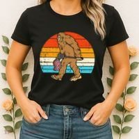 Bigfoot Sasquatch Bbq Retro Barbecue Grilling Women's T-Shirt thumb 2