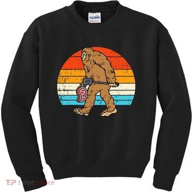 Bigfoot Sasquatch Bbq Retro Barbecue Grilling Kids Sweatshirt
