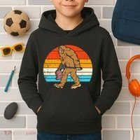 Bigfoot Sasquatch Bbq Retro Barbecue Grilling Kids Hoodie thumb 2