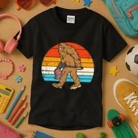 Bigfoot Sasquatch Bbq Retro Barbecue Grilling Kids T-Shirt thumb 3