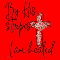 Bible Scripture By His Stripes I am Healed Easter Santa Hat thumb 1