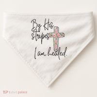 Bible Scripture By His Stripes I am Healed Easter USA-Made Doggie Bandana thumb 0