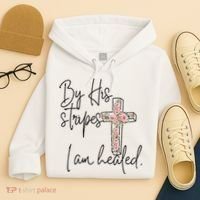 Bible Scripture By His Stripes I am Healed Easter Hoodie thumb 4