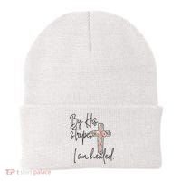 Bible Scripture By His Stripes I am Healed Easter Beanie thumb 0