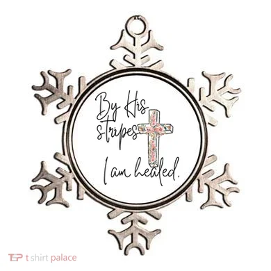 Bible Scripture By His Stripes I am Healed Easter Ornament